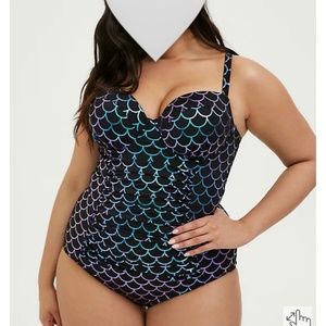 Black & Purple Iridescent Mermaid Swimsuit